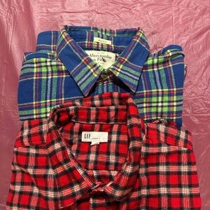 Two Flannel Shirts Abercrombie & Fitch and Gap. Men’s Large - cotton